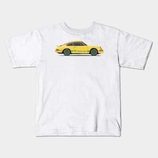 supercar 911 carrera rs turbo 1972 side yellow green Kids T-Shirt